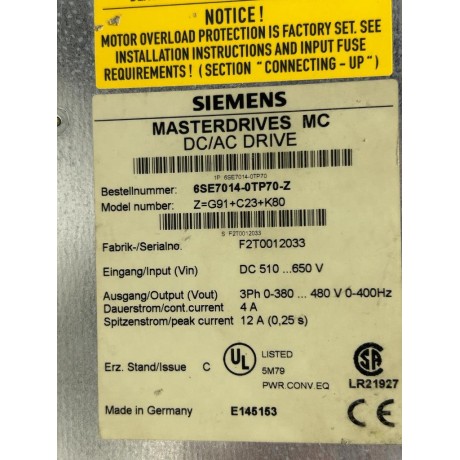 SIEMENS 6SE7014-0TP70